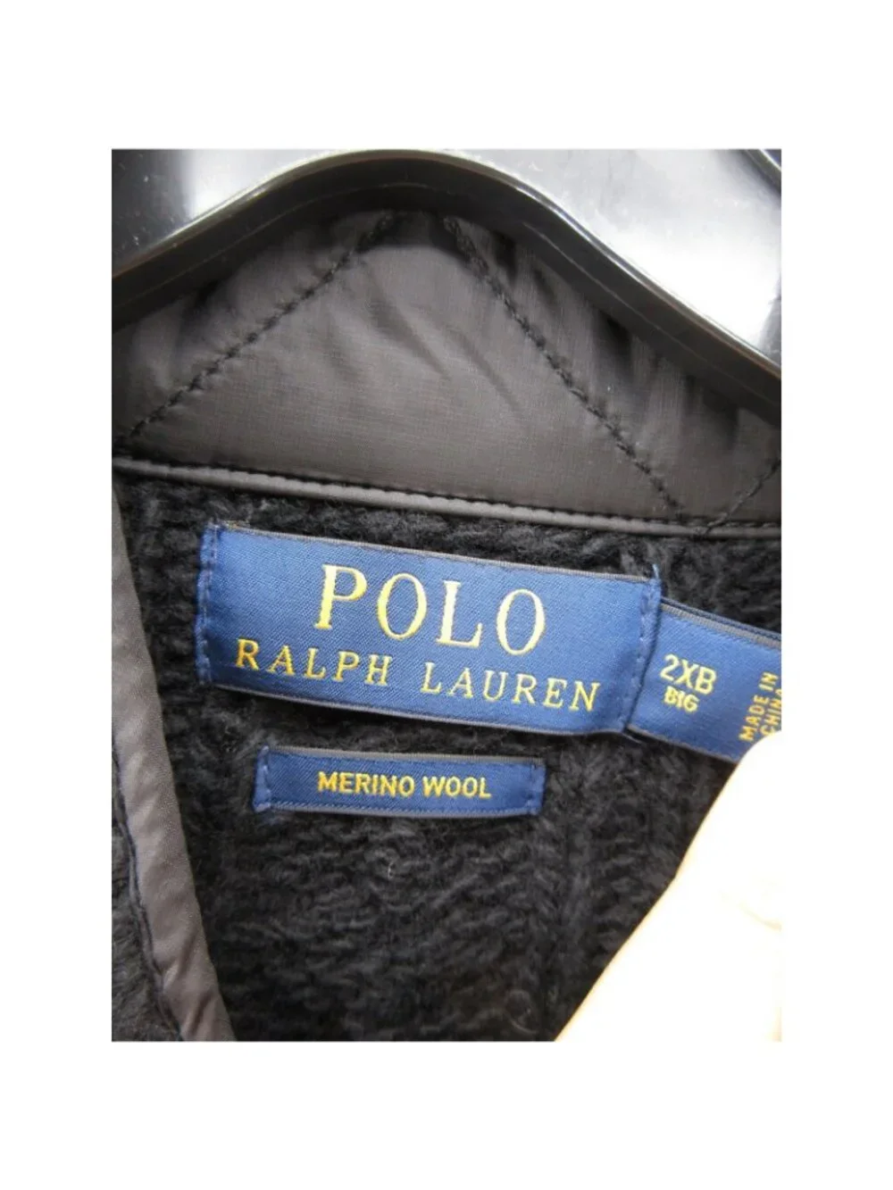 Polo Ralph Lauren Sweater 2XB Merino Wool Henley Cable Knit Mock Neck